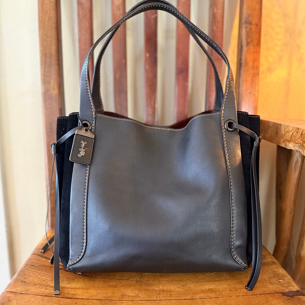 Coach 1941 Harmony Hobo Bag Black Glovetanned Leather & Suede